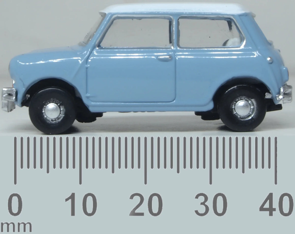 76MN010 - Oxford Diecast - Austin Mini Speedwell Blue - 1:76 Scale
