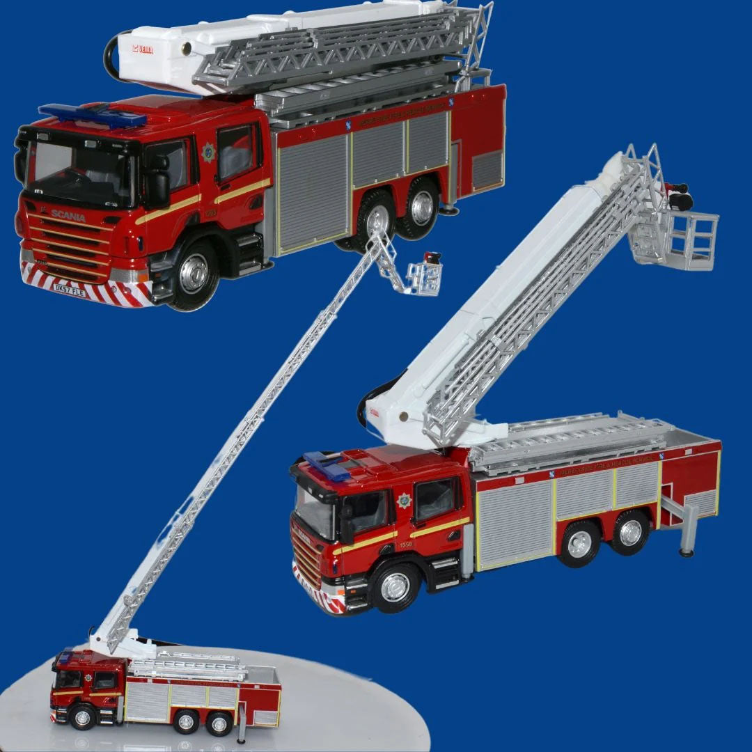 76SAL003 - Oxford Diecast - Merseyside F & R service Scania Aerial Rescue Pump