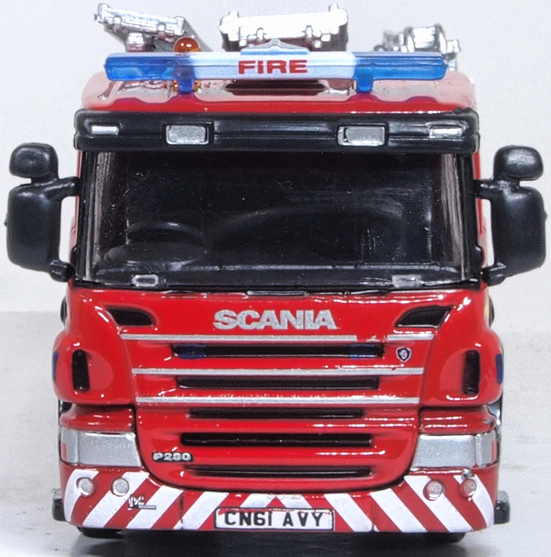 76SFE012 - Oxford Diecast - Scania Pump Ladder CP28 South Wales - 1:76 Scale