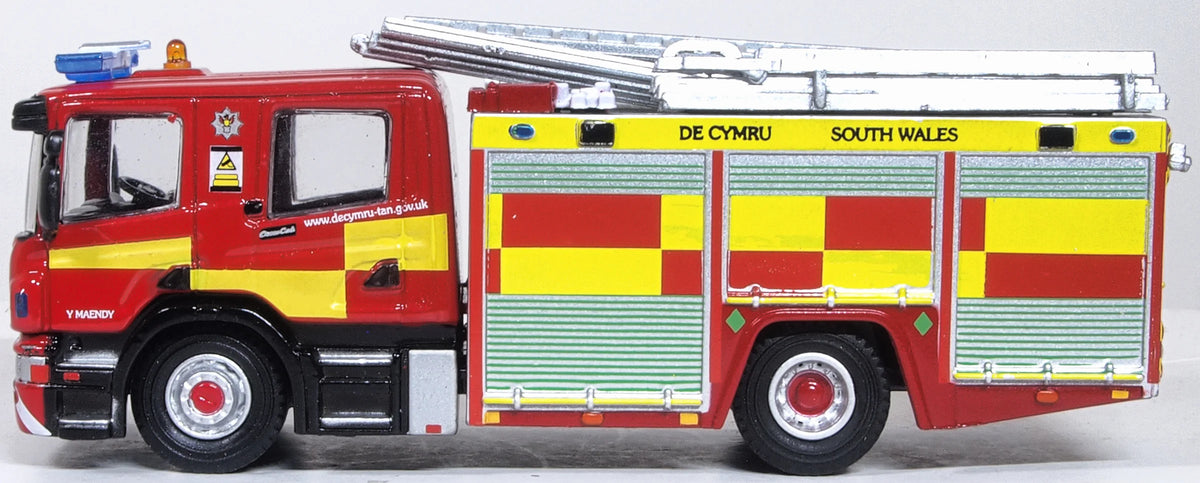 76SFE012 - Oxford Diecast - Scania Pump Ladder CP28 South Wales - 1:76 Scale
