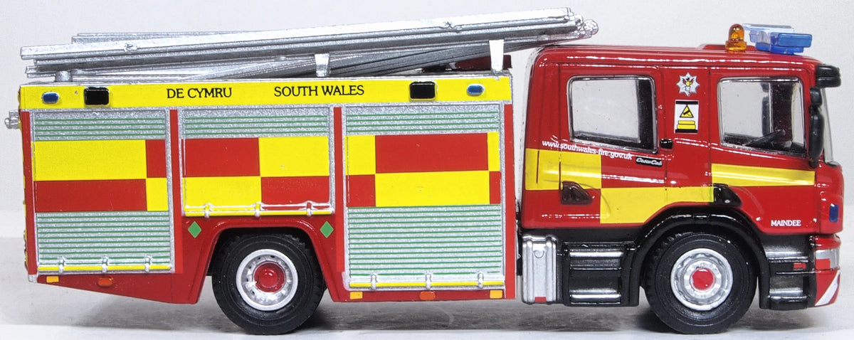 76SFE012 - Oxford Diecast - Scania Pump Ladder CP28 South Wales - 1:76 Scale