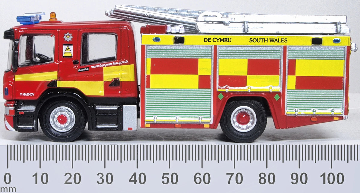76SFE012 - Oxford Diecast - Scania Pump Ladder CP28 South Wales - 1:76 Scale