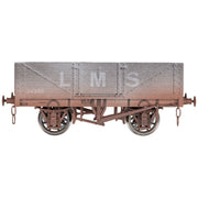 7F-051-058W - Dapol - O - 5 Plank Open Wagon - LMS Grey - No. 24365 - Weathered