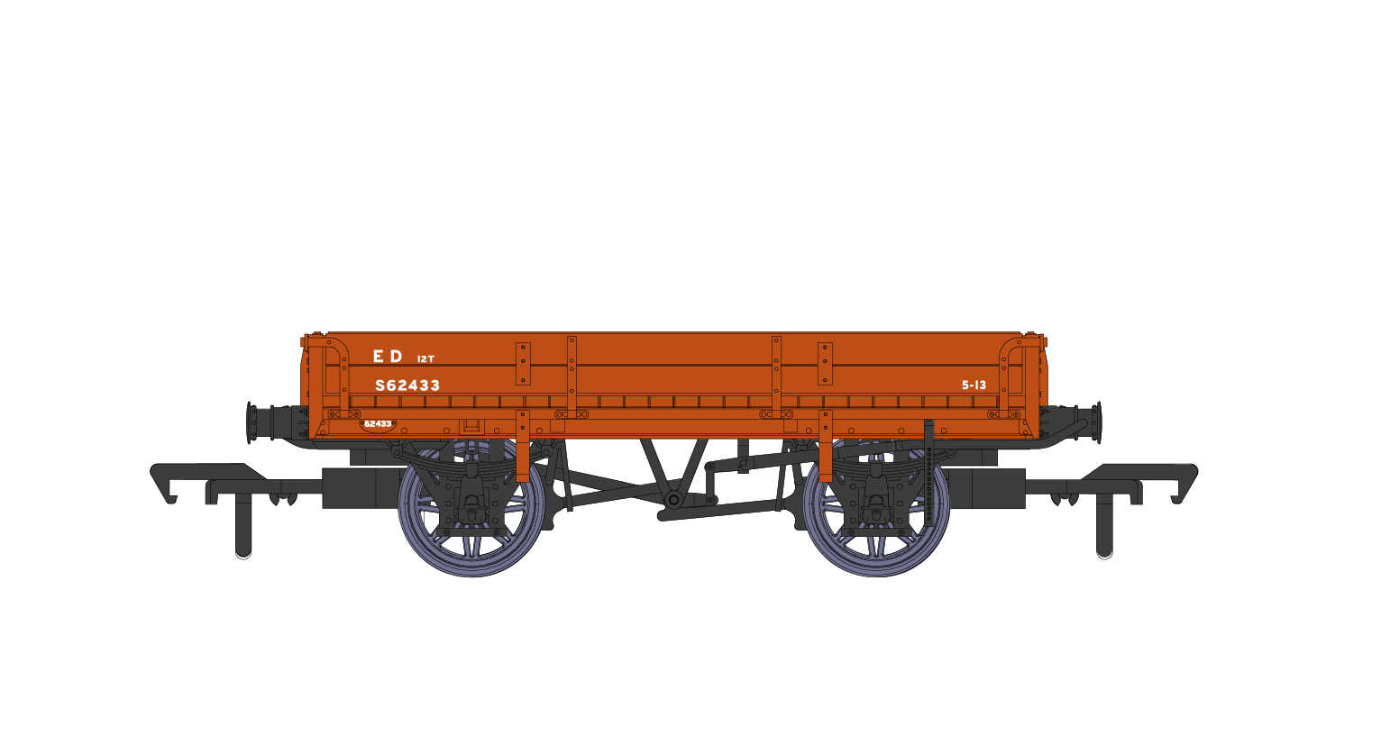 928010 - Rapido - OO - D1744 Ballast Wagon – BR (S) No.S62433