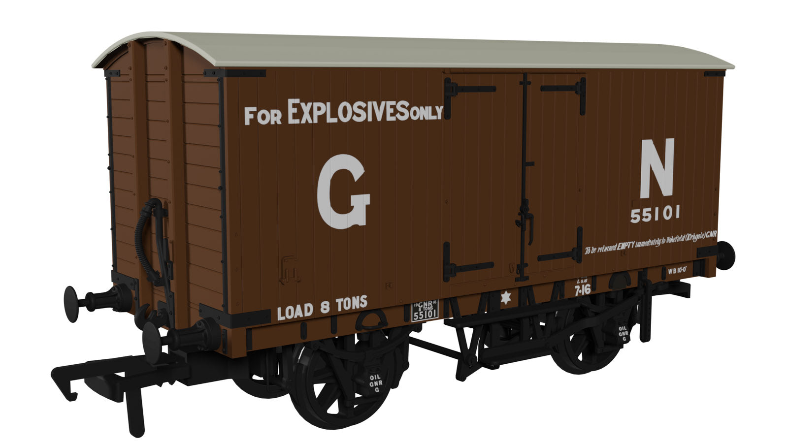 930003 - Rapido - OO - GNR 8T Van GN Explosives Livery No.55101