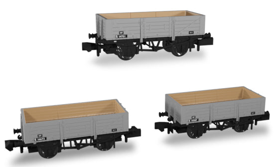 942014 SECR Wagons Pack 2 - BR Livery 5 Planks (Dia.1349)  SPECIAL OFFER