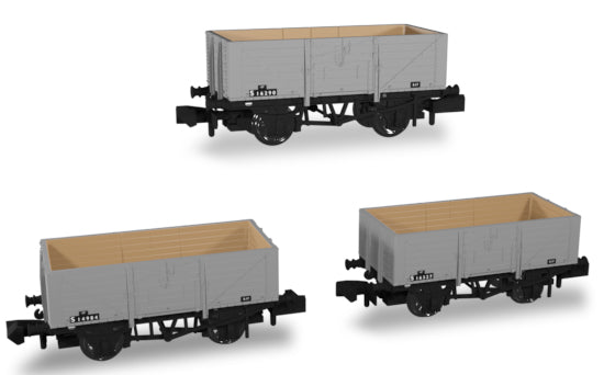 942015 SECR Wagons Pack 3 - BR Livery 7 Planks (Dia.1355)  SPECIAL OFFER