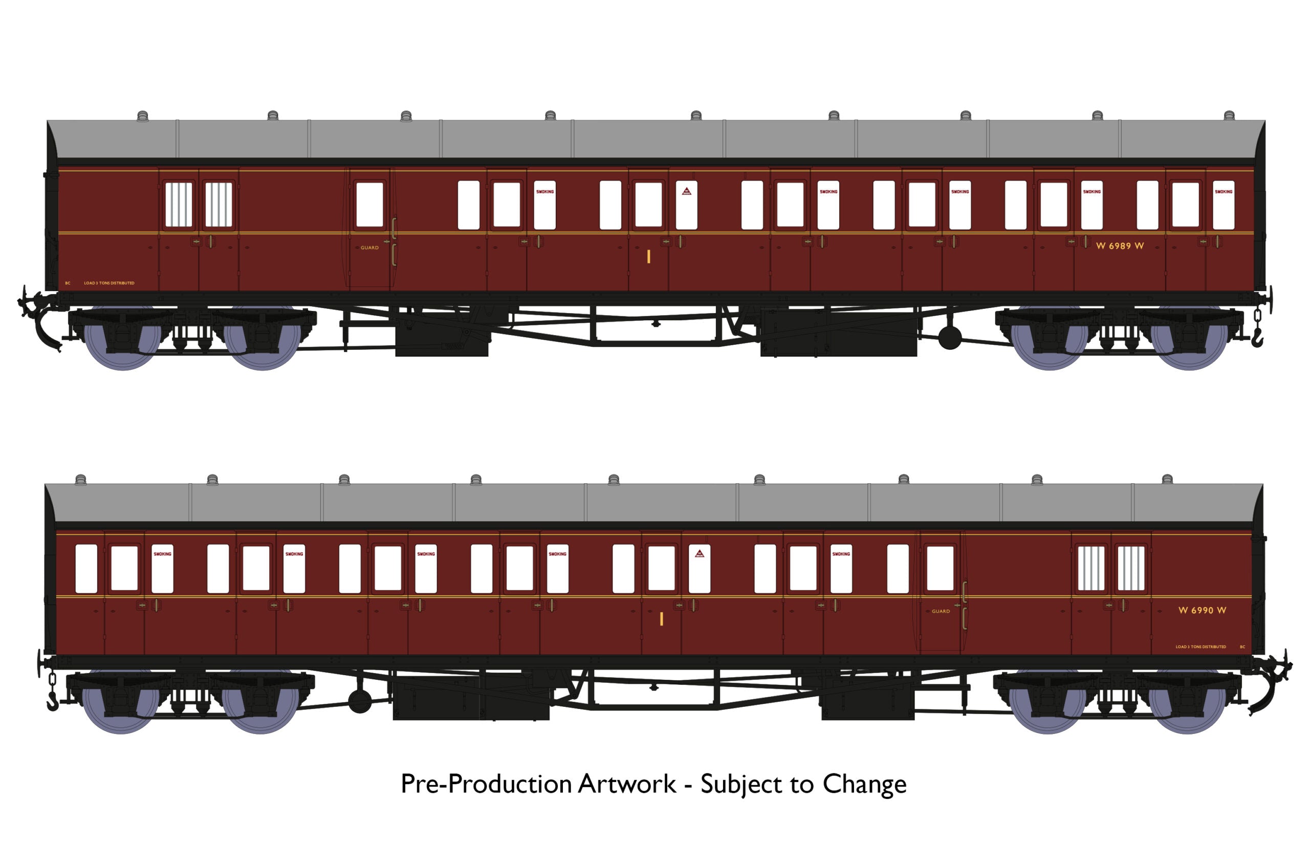 946005 - Rapido - OO - Dia E140 B Set – BR Maroon (with lining)
