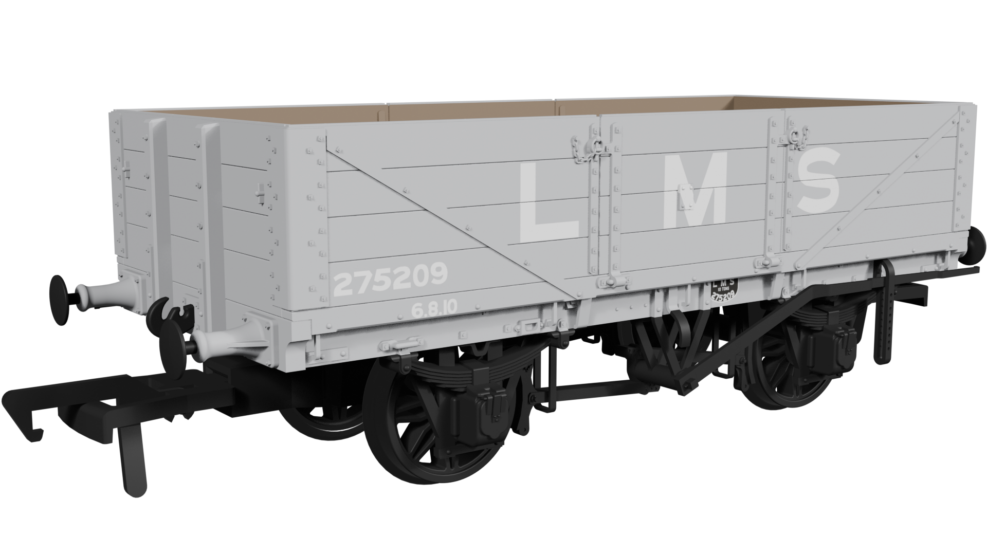 950005 - Rapido - OO - LNWR D84 4-Plank Open LMS Grey (pre 1936) No.275209