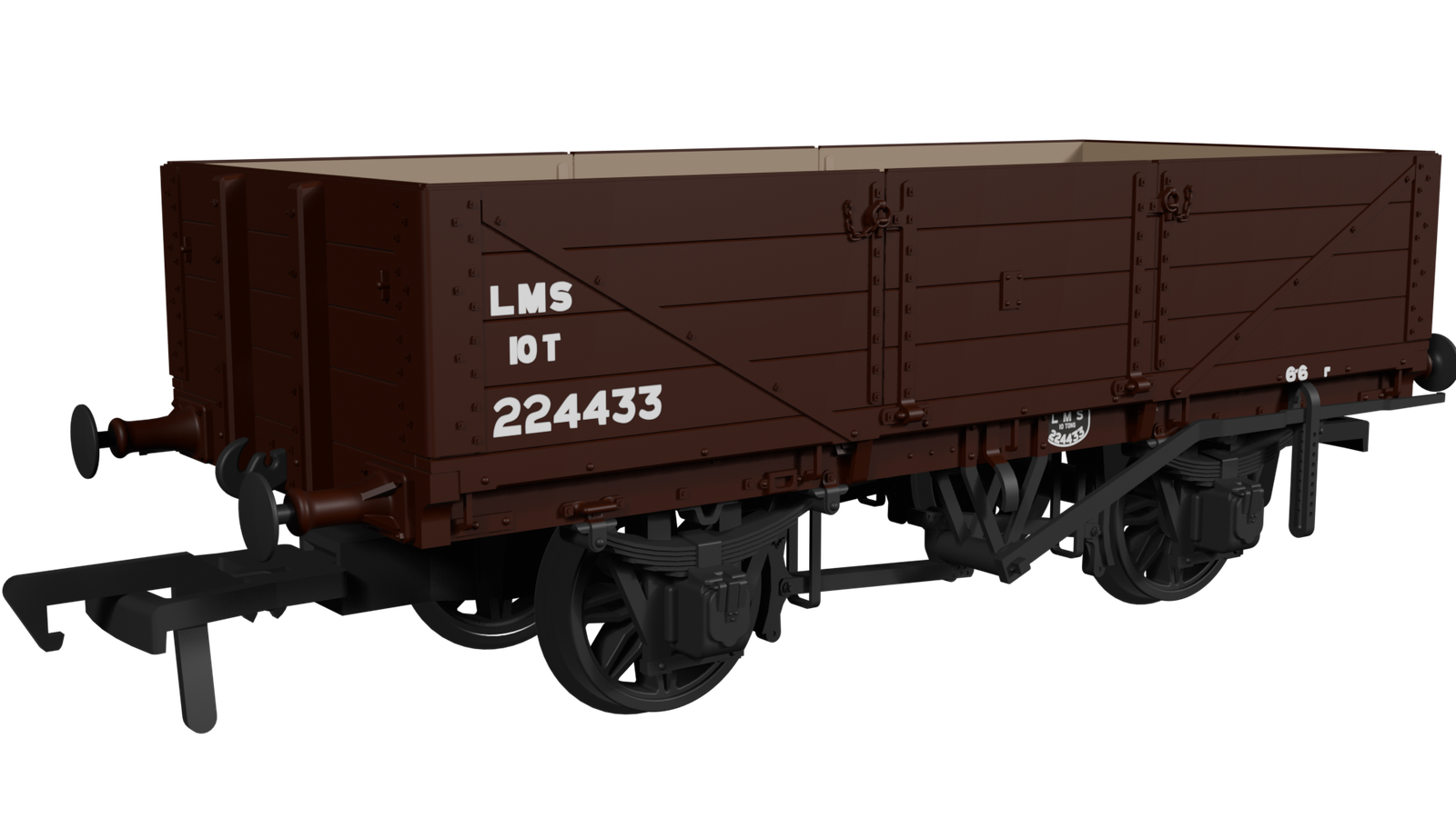 950007 - Rapido - OO - LNWR D84 4-Plank Open LMS Bauxite (post 1936) No.224433