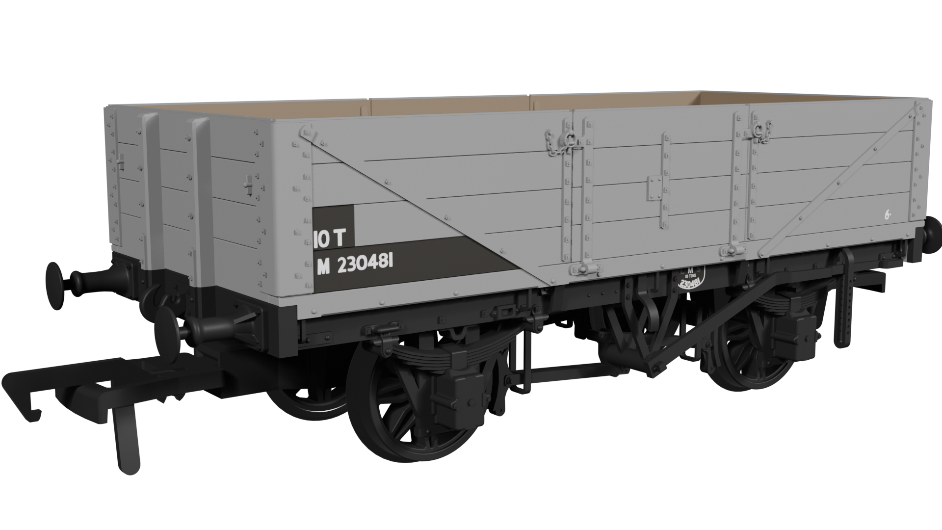 950010 - Rapido - OO - LNWR D84 4-Plank Open BR Grey No.M230481