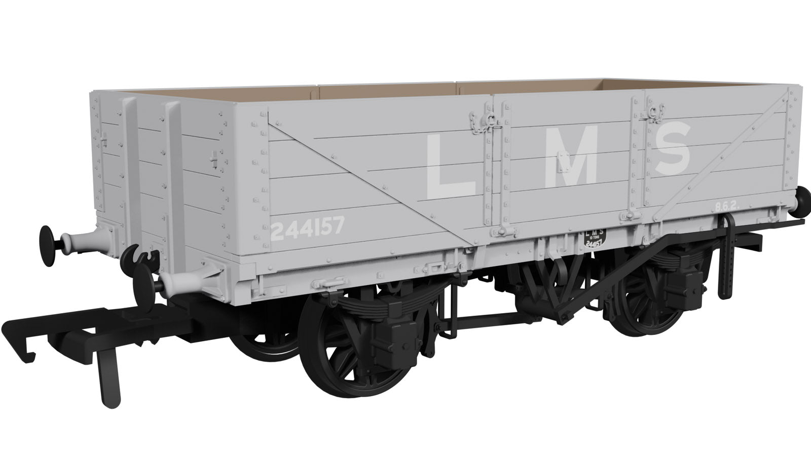 950015 - Rapido - OO - LNWR D90 4-Plank Open LMS Grey (post 1936) No.248000
