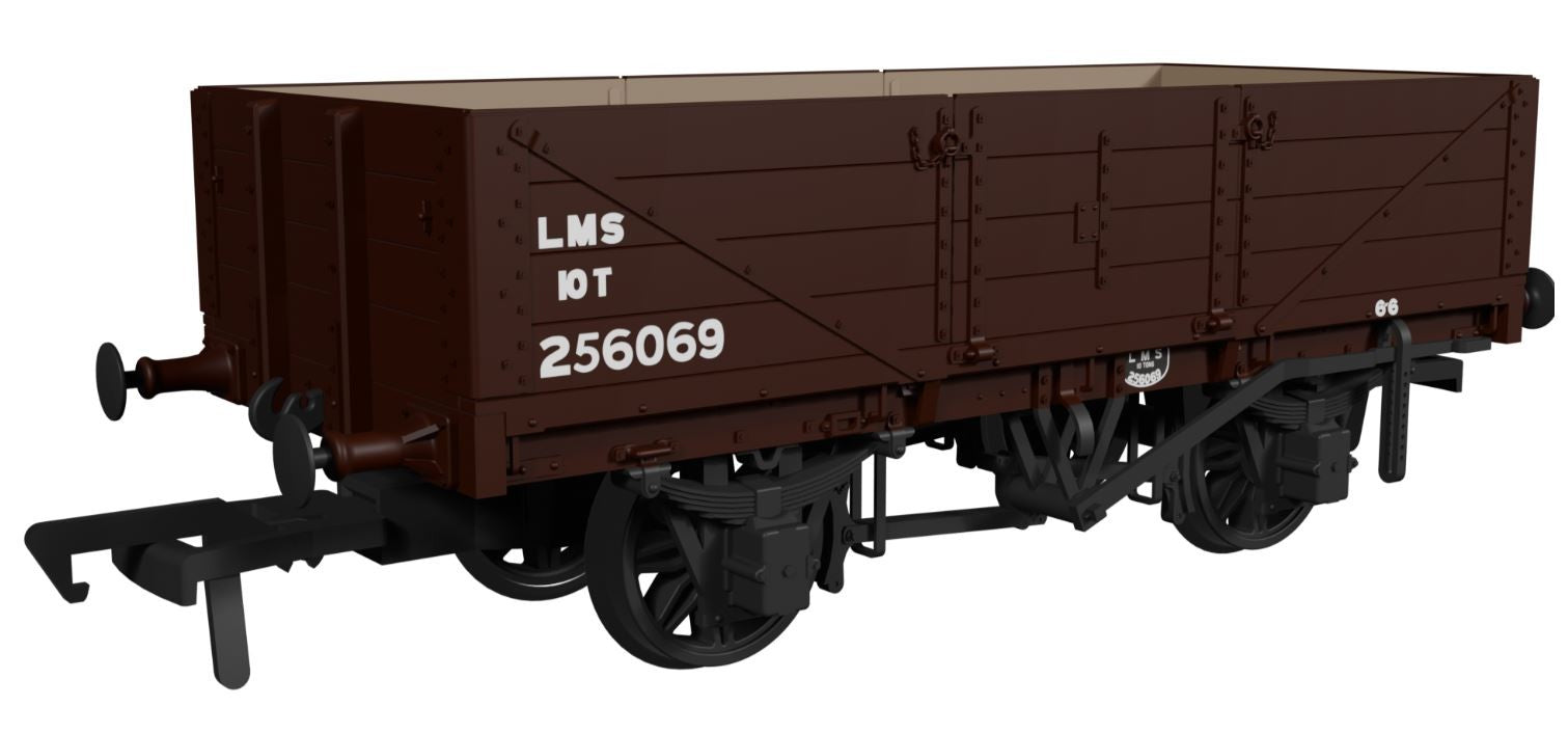 950016 - Rapido - OO - LNWR D90 4-Plank Open LMS Bauxite (post 1936) No.256069