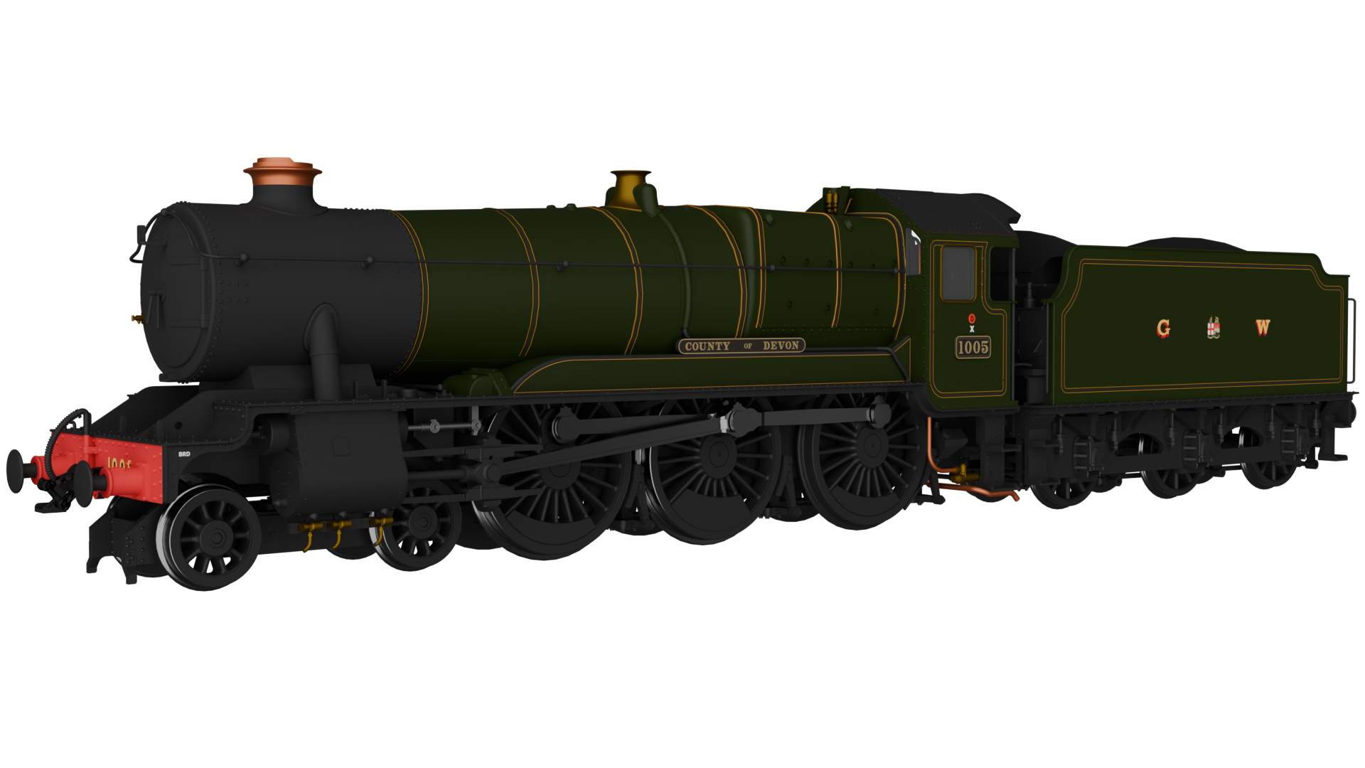 954002 - Rapido - OO - GWR County No.1005 'County of Devon' G W Lined Green - DCC Ready