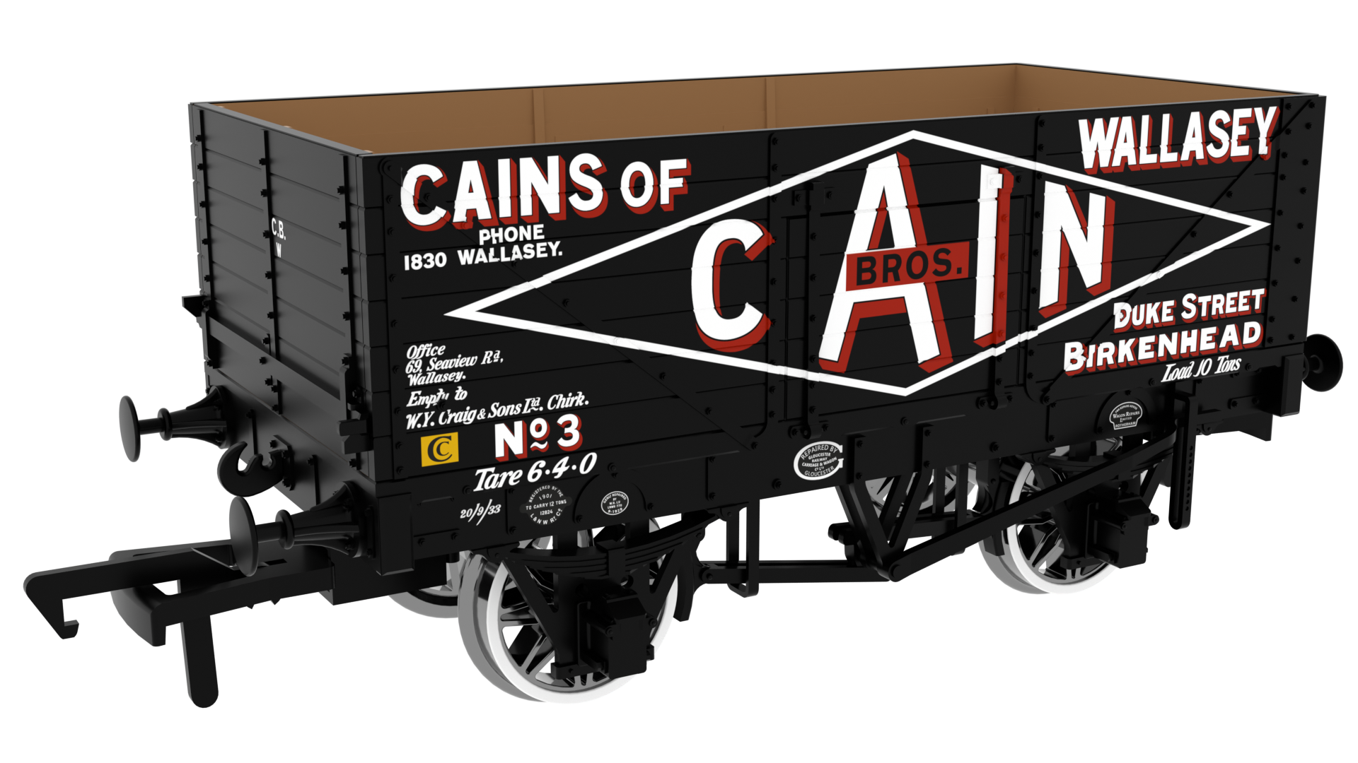 967256 - Rapido - OO - 1907 RCH 7 Plank Wagon - Cain Bros.
