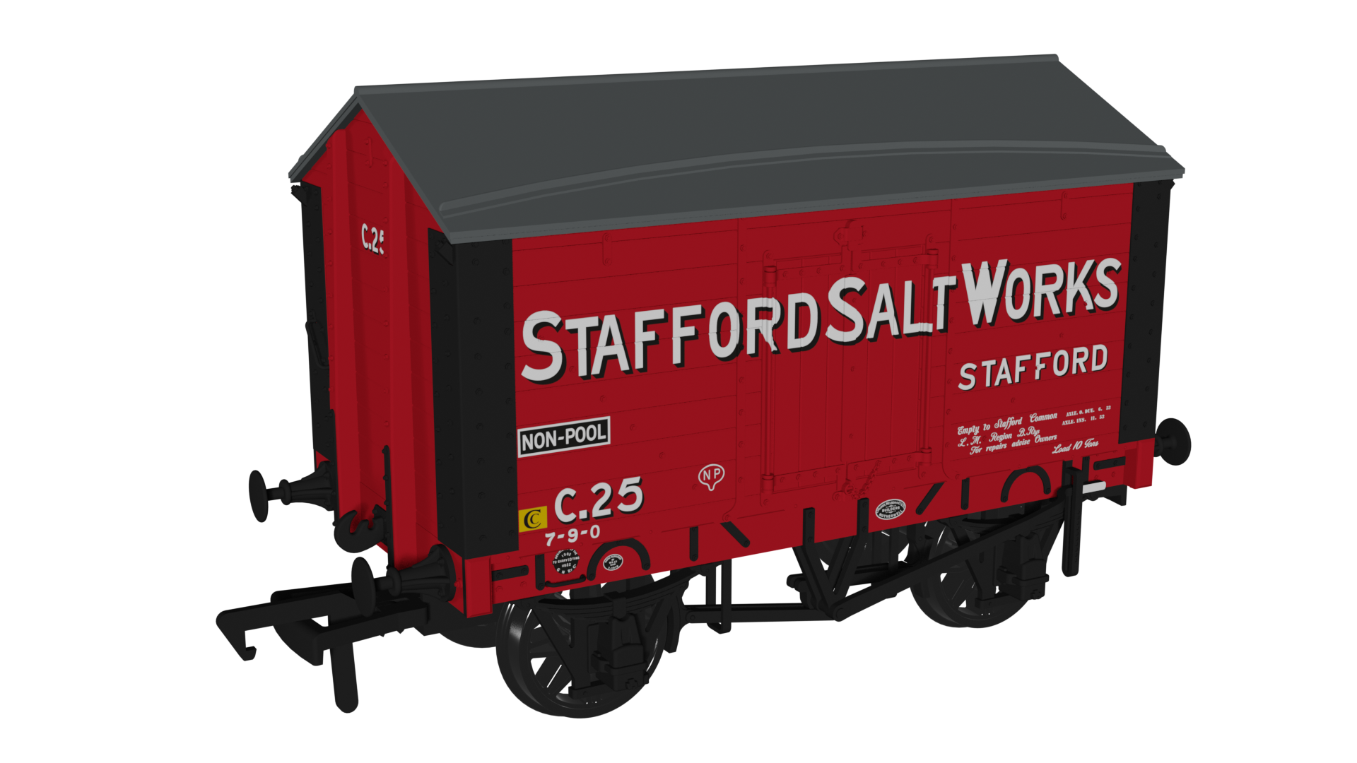967614 - Rapido - OO - 1907 RCH Salt Van - Stafford Salt Works No.C25