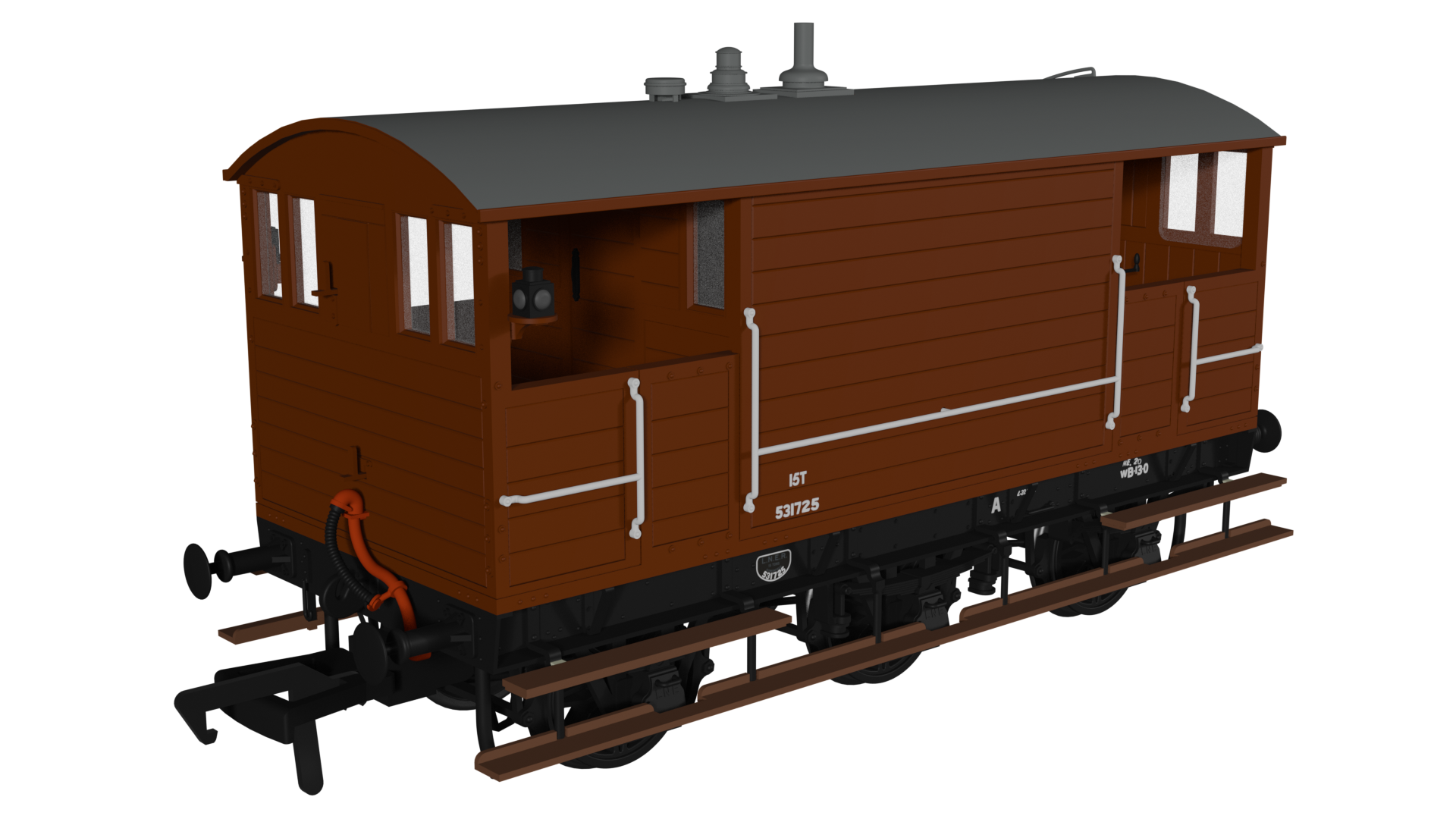 975010 - Rapido - OO - GCR 15T 6w Brake - BR Bauxite No.531725