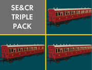 978001 - RAPIDO - OO - SECR ‘Evolution’ Non-Corridor Carriage Pack