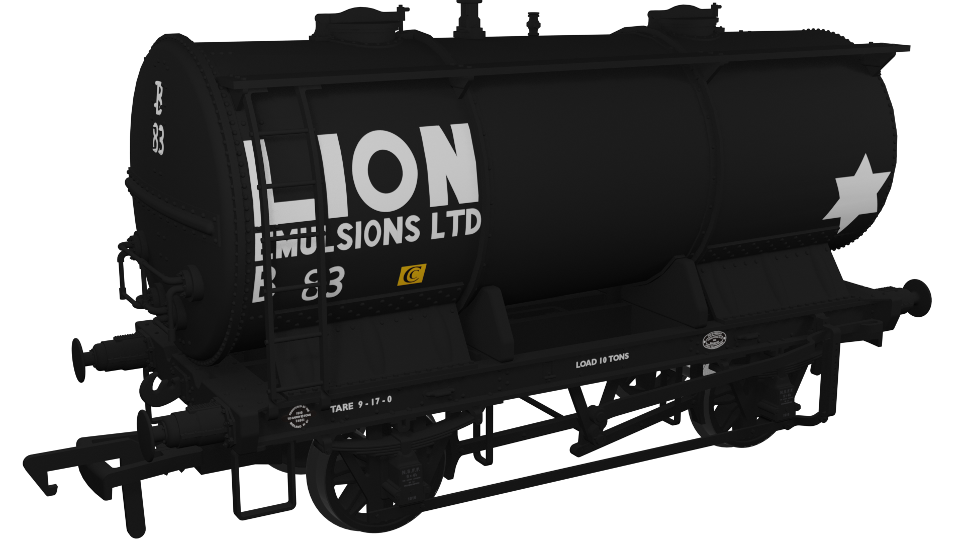 981008  - Rapido - OO - Ammonium Nitrate / Chemical Tank Wagon - Lion Emulsion No.B83