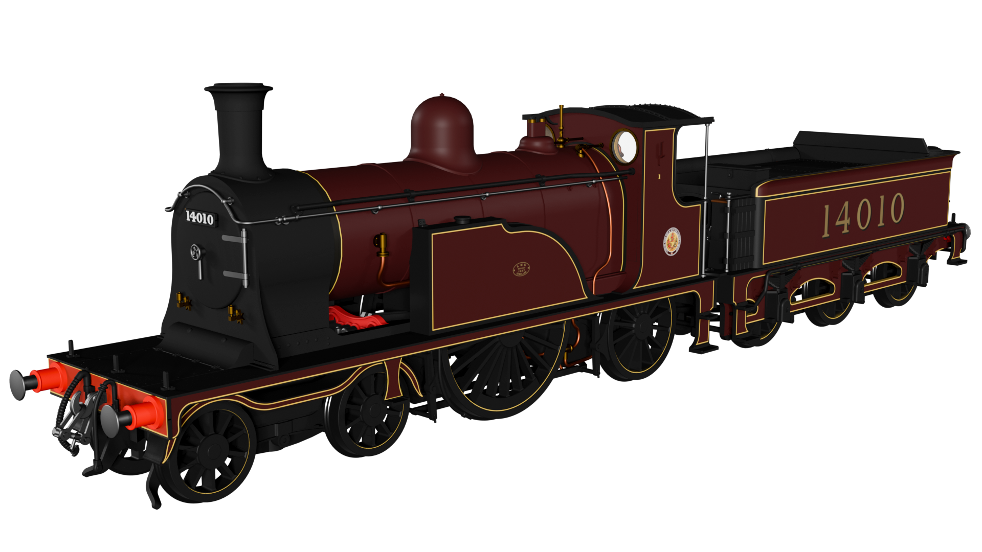 982502 - Rapido - OO - Caledonian Single No.123 - LMS Lined Red No.14010 - DCC Sound Fitted