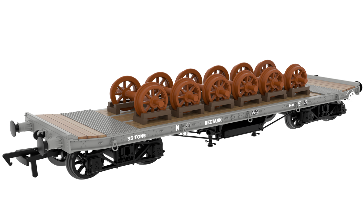 985010 - Rapido - OO - WD 35T Rectank No.55072 - LNER Grey (Wheel Load)