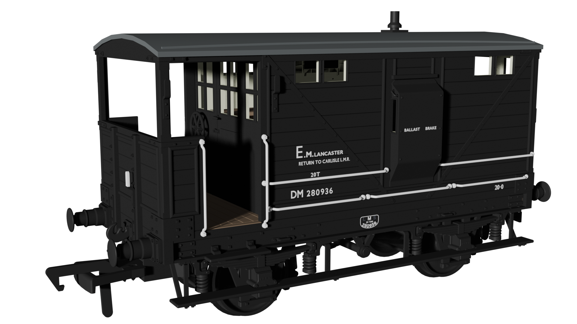 987009 - Rapido - OO - LNWR D17b Brake - BR Departmental No.DM280936