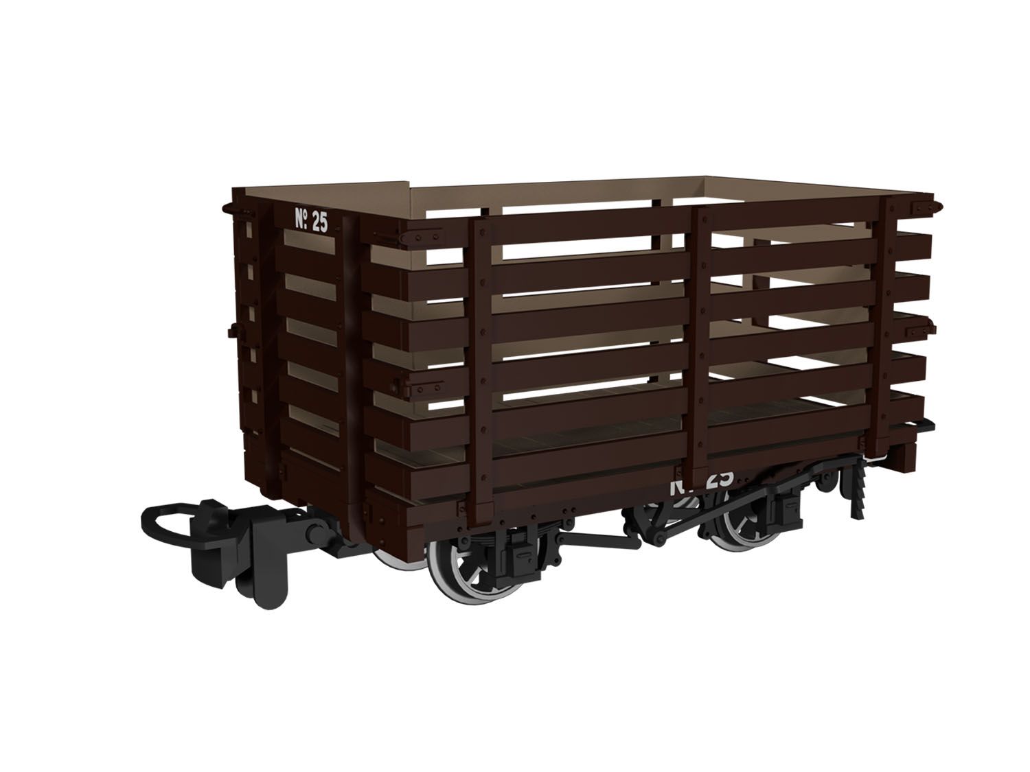 990603 - Rapido - 009 - Livestock Wagon -  Plain Brown No.25