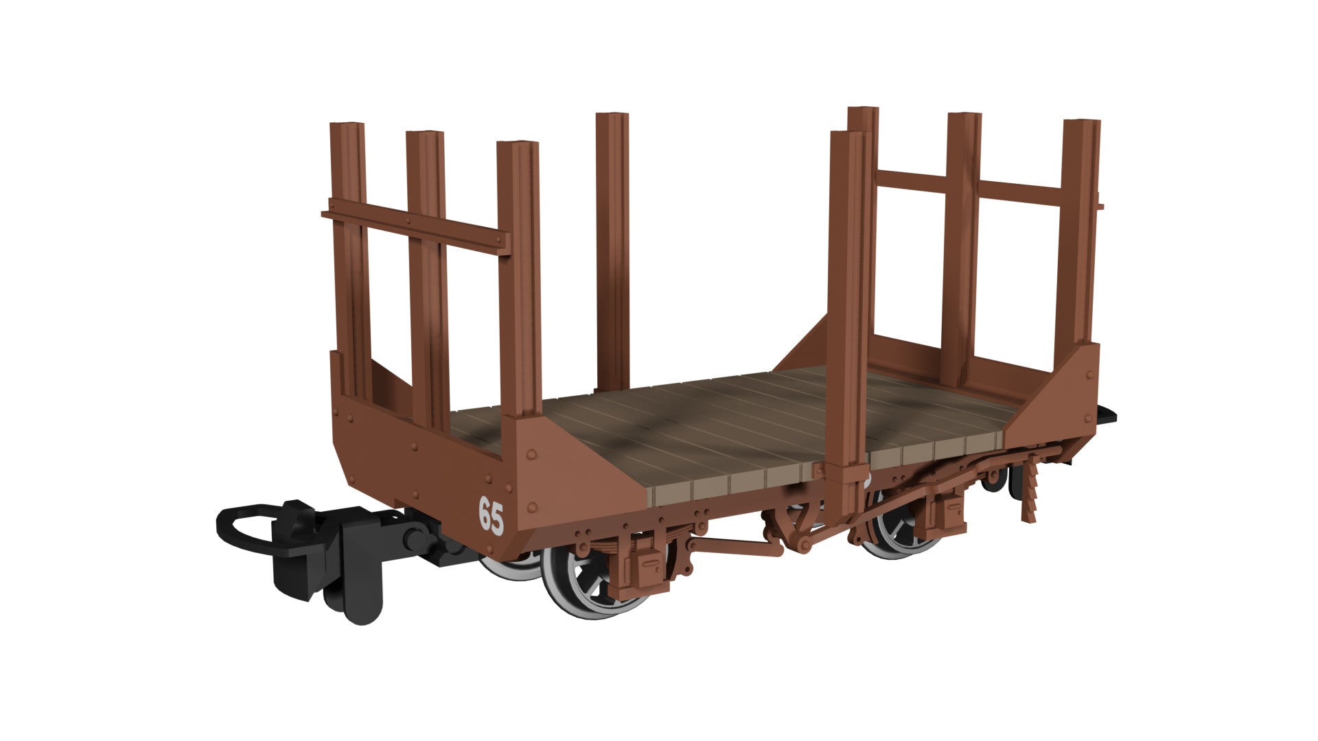 990705 - Rapido - 009 Stake Wagon -  Plain Rusty Brown No.65