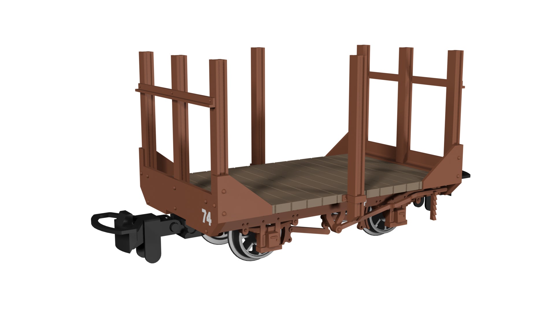990706 - Rapido - 009 - Stake Wagon -  Plain Rusty Brown No.74