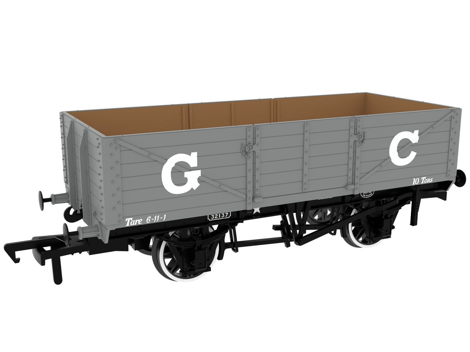 995001 - Rapido - OO - GCR Dia. 9A/9B 6-Plank - No. 32137 GCR Grey