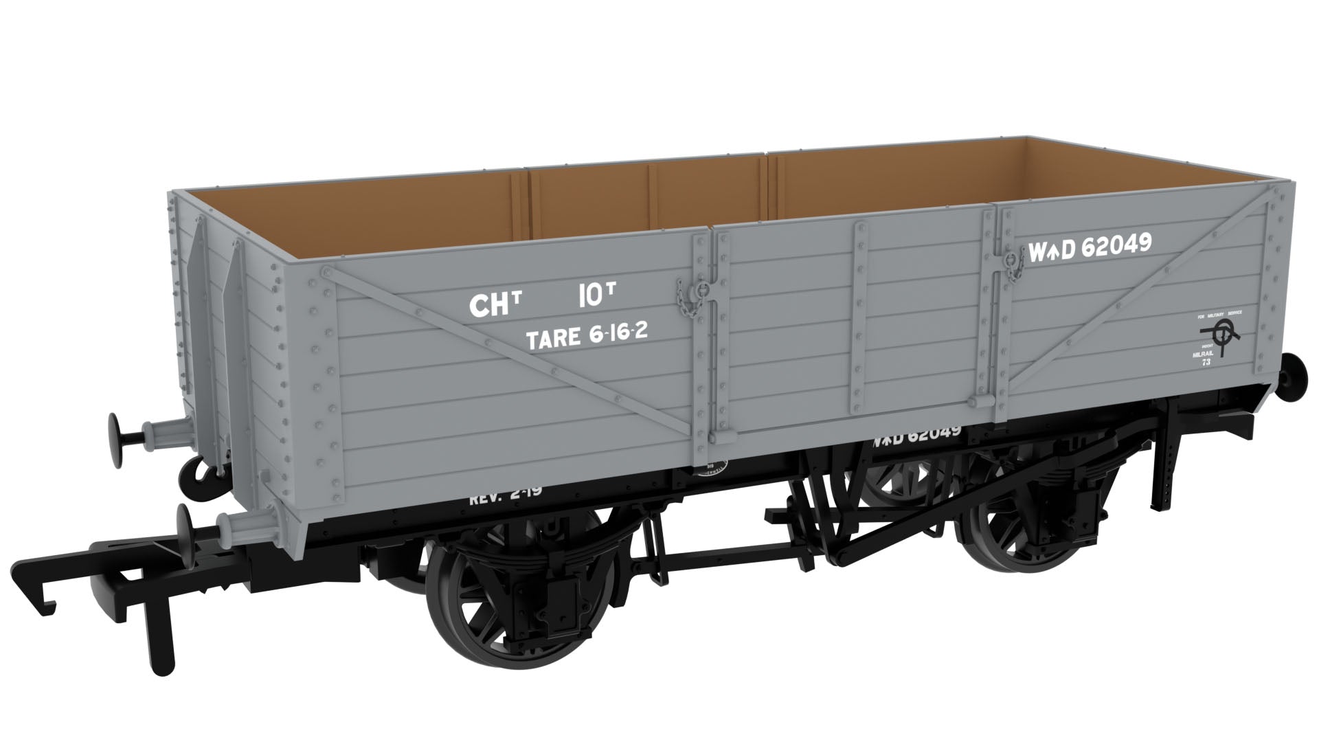 995003 - Rapido - OO - GCR Dia. 9A/9B 6-Plank - No. 62049 WD Grey