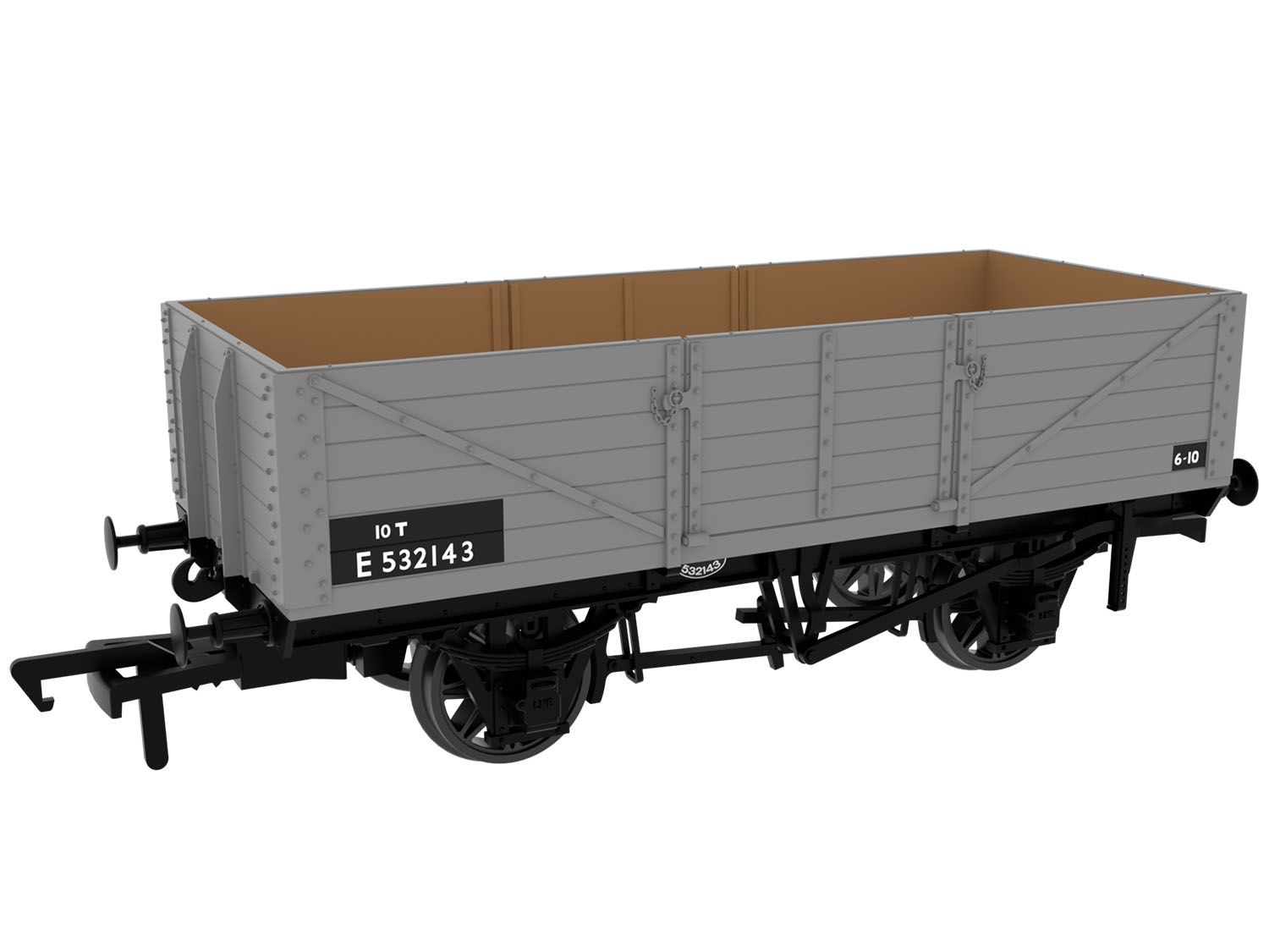 995010 - Rapido - GCR Dia. 9A/9B 6-Plank - No. E532143 BR(E) Grey