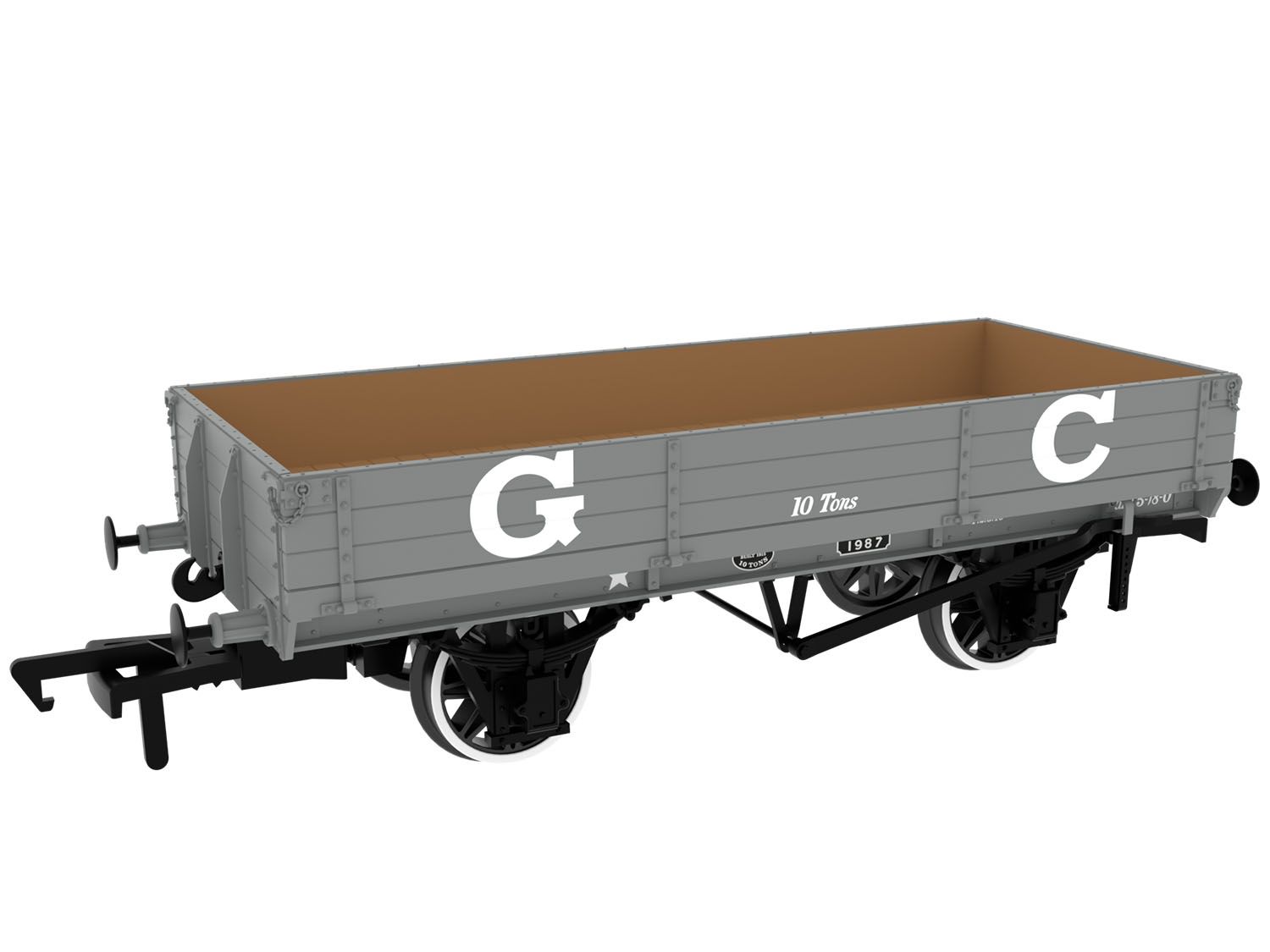 996001 - Rapido - OO - GCR Dia. 6C 3-Plank Open - No. 1987 GCR Grey