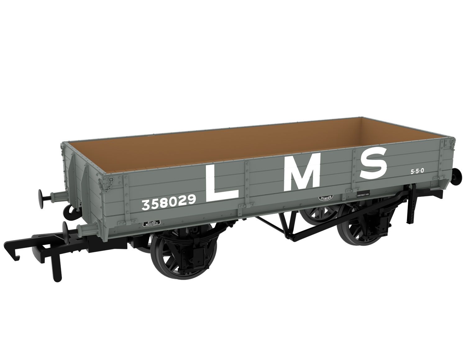 996008 - Rapido - OO - GCR Dia. 6C 3-Plank Open - No. 358029 LMS Grey (pre-’36)