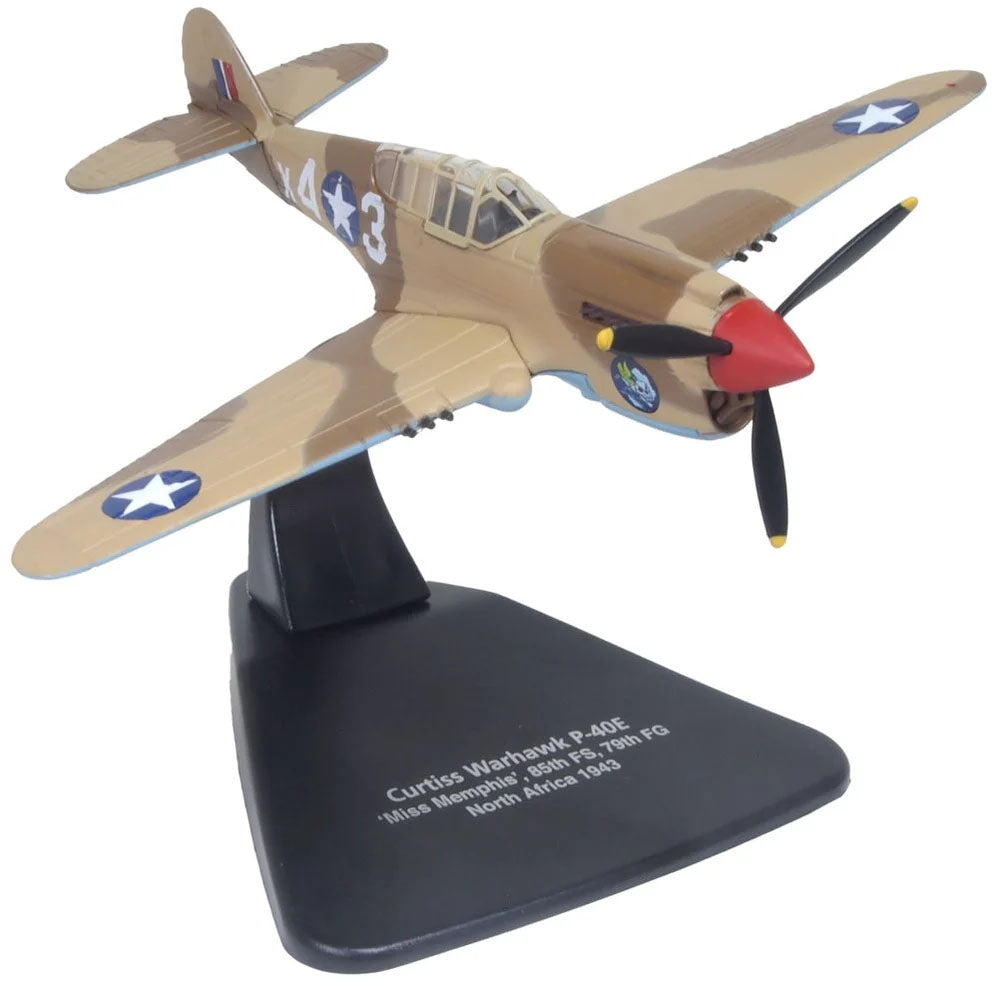 AC127 - Oxford Diecast - 1943 Curtiss P40-F Warhawk X43 - Miss Memphis - N.Africa