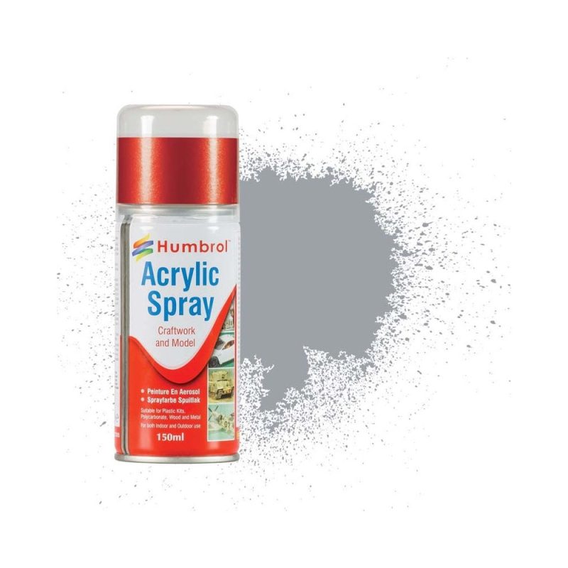 AD6165 - Humbrol - No 165 Medium Sea Grey Satin Acrylic Spray Paint