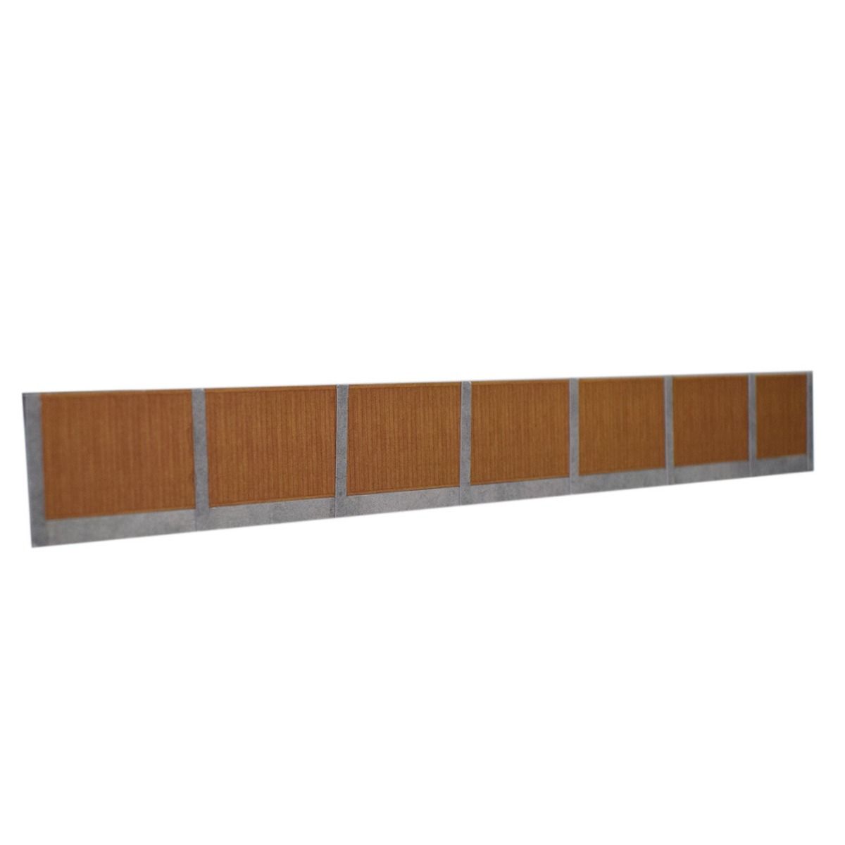 Timber Fence with Concrete Posts - Brown