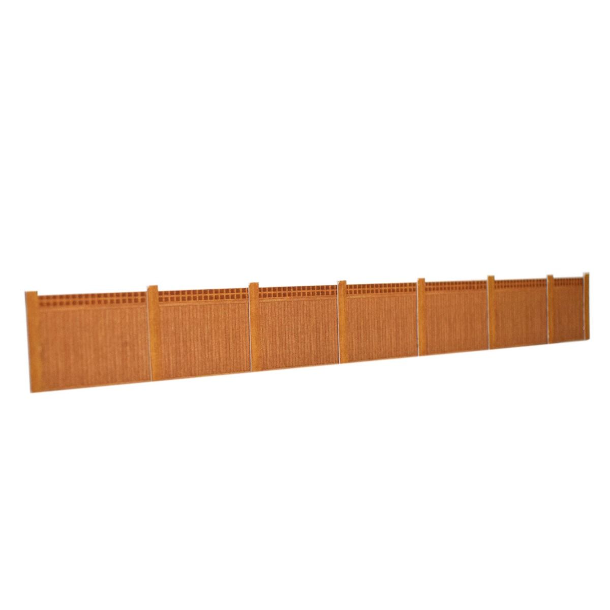 Timber Fence with Wooden Posts - Brown