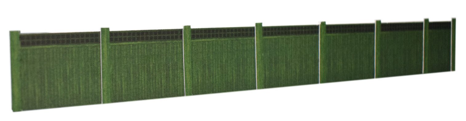 Timber Fence with Wooden Posts - Green