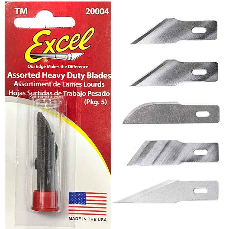 20004 - Excel - No2 & No5 Handle Assorted Heavy Duty Blades Pack 5