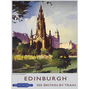 Metal Fridge Magnet (RL): Edinburgh - See Britain By Train