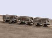GR321 - PECO Great Little Trains - OO-9 - Ffestiniog Railway 2 Ton Slate Wagon Unbraked X 2, Braked X 1, Grey