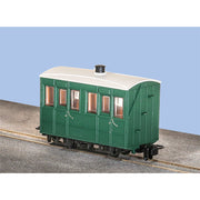GR500UG - PECO Great LIttle Trains - OO-9 - Glyn Valley Tramway 4 Wheel Enclosed Side Coach, No Markings Plain Green
