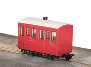 GR500UR - PECO Great Little Trains - OO-9 - Glyn Valley Tramway 4 Wheel Enclosed Side Coach, No Markings Plain Red
