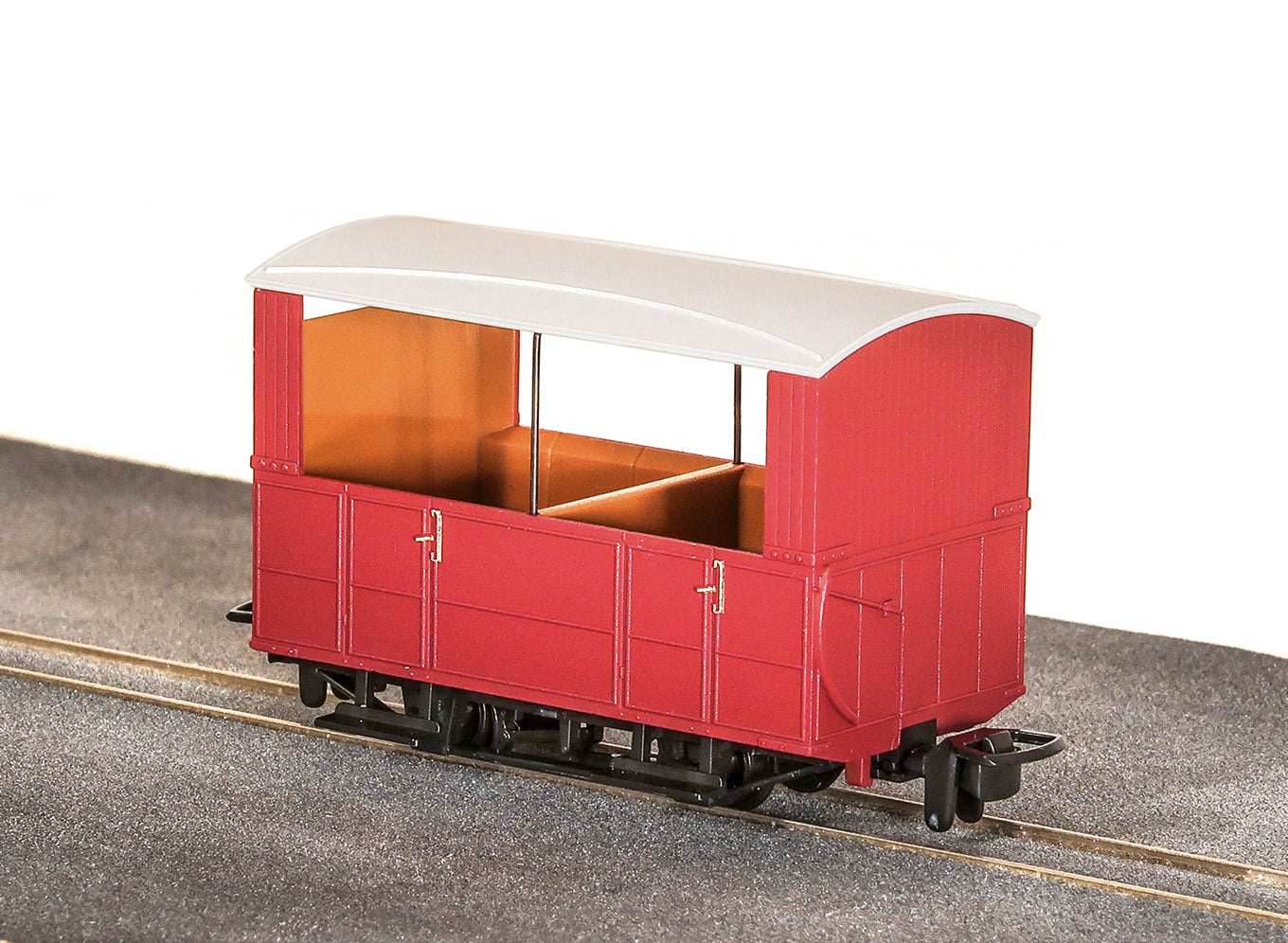 G.V.T. 4 Wheel Open Side Coach, No Markings, Red