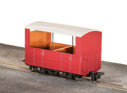 GR520UR - PECO Great Little Trains - OO-9 - Glyn Valley Tramway 4 Wheel Open Side Coach, No Markings, Red