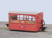 GR563 - PECO Great Little Trains - OO-9 - Ffestioniog Railway 4 Wheel Bug Box Coach, 'Zoo Car' 1970s/80s Red