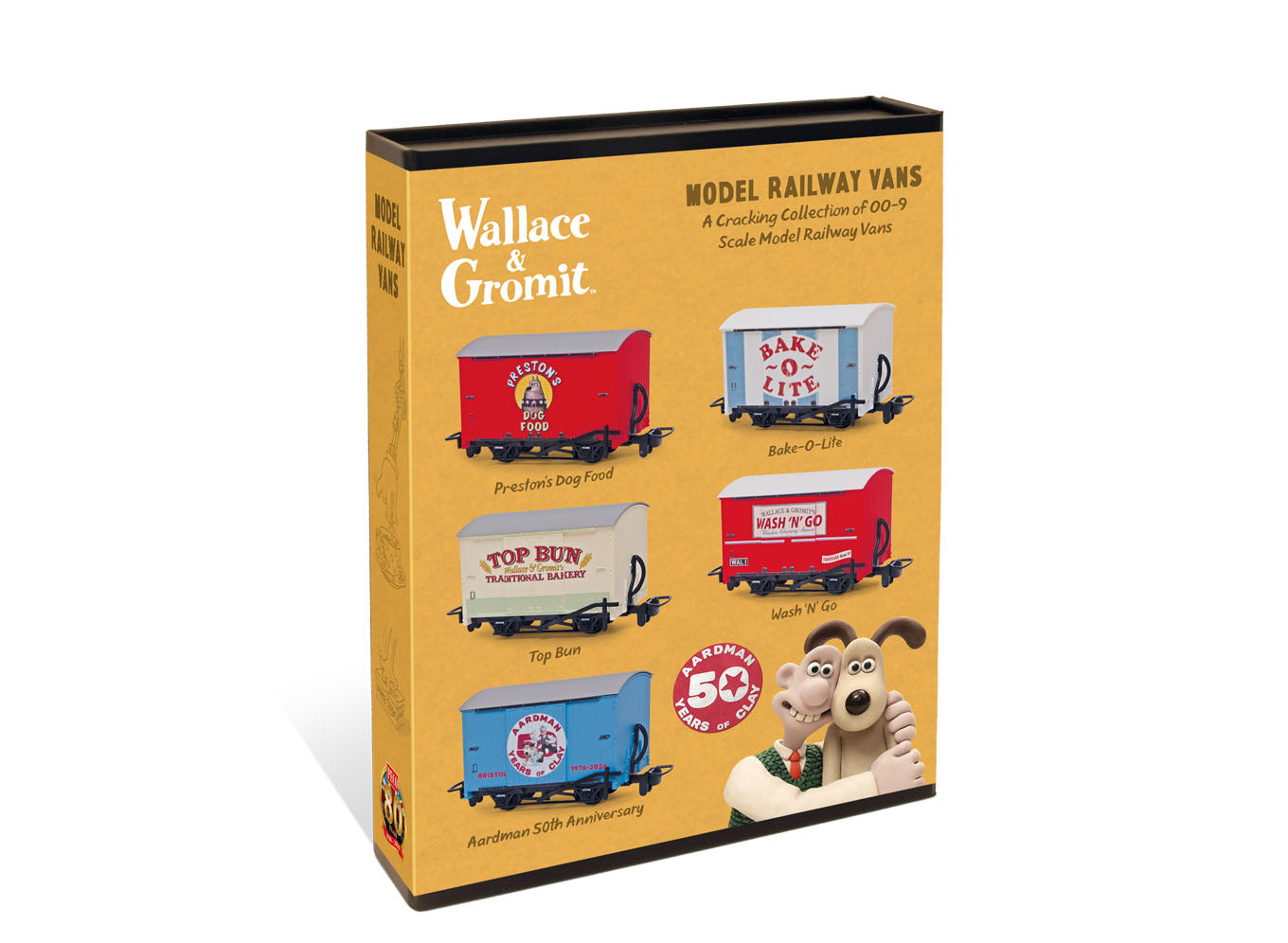 GRAA050 - PECO - OO-9 - Ready-to-run Box Van Wallace & Gromit Aardman 50th Anniversary Wagon Collectors Set
