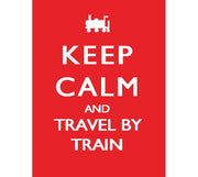 'Keep Calm and Travel by Train' Metal Wall Sign