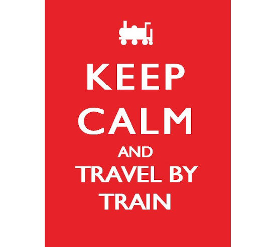 'Keep Calm and Travel by Train' Metal Wall Sign